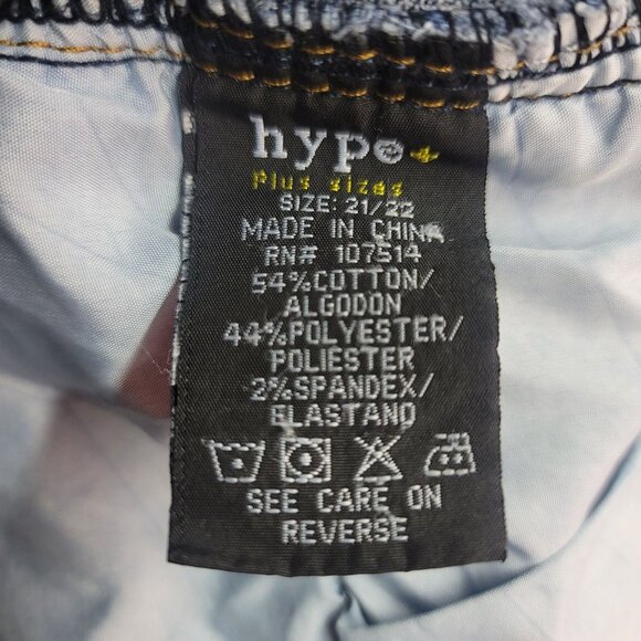 Hype Women's Blue Denim Joggers Size 21/22 - Stretchy Comfortable Elastic Waist - Picture 4 of 12